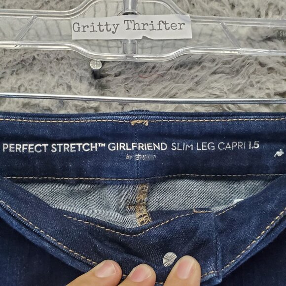 Chicos Jeans Womens Size 1.5 US 10 Blue Perfect Stretch Girlfriend Slim Leg Capr - Picture 2 of 13